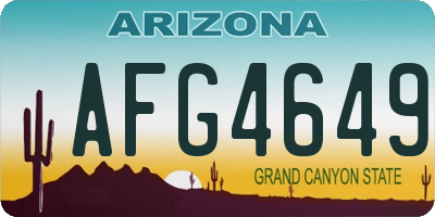 AZ license plate AFG4649
