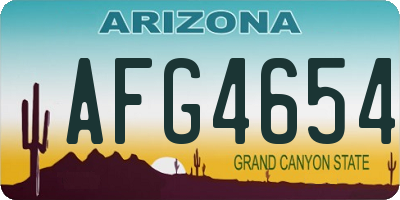 AZ license plate AFG4654