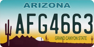 AZ license plate AFG4663