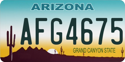 AZ license plate AFG4675