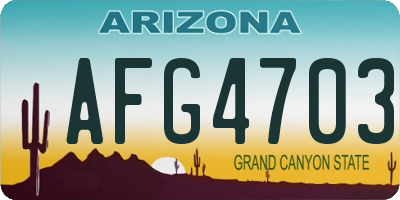 AZ license plate AFG4703