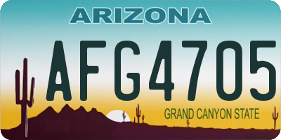 AZ license plate AFG4705