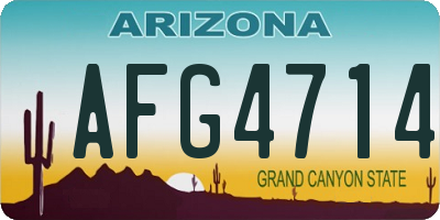 AZ license plate AFG4714