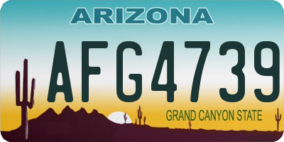 AZ license plate AFG4739