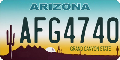AZ license plate AFG4740