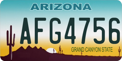 AZ license plate AFG4756