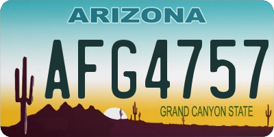 AZ license plate AFG4757