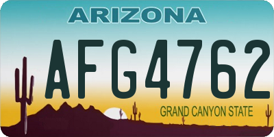 AZ license plate AFG4762