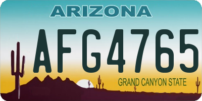 AZ license plate AFG4765