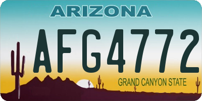AZ license plate AFG4772