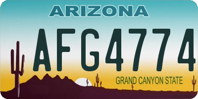 AZ license plate AFG4774
