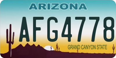 AZ license plate AFG4778