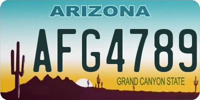 AZ license plate AFG4789
