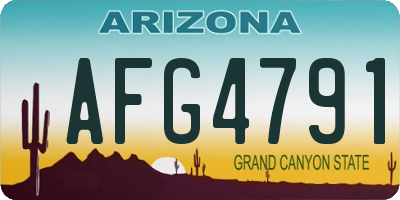 AZ license plate AFG4791