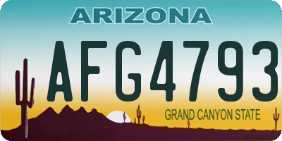 AZ license plate AFG4793