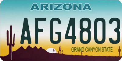 AZ license plate AFG4803