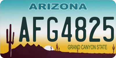 AZ license plate AFG4825