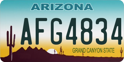 AZ license plate AFG4834