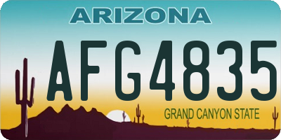 AZ license plate AFG4835