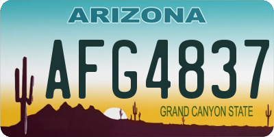AZ license plate AFG4837