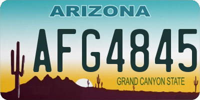 AZ license plate AFG4845