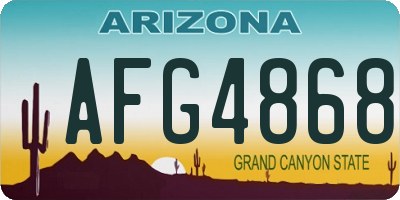 AZ license plate AFG4868