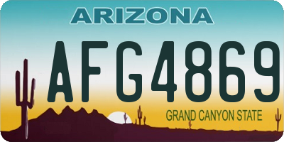 AZ license plate AFG4869