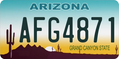 AZ license plate AFG4871