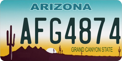 AZ license plate AFG4874