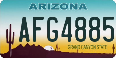 AZ license plate AFG4885