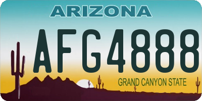AZ license plate AFG4888