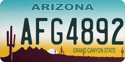 AZ license plate AFG4892