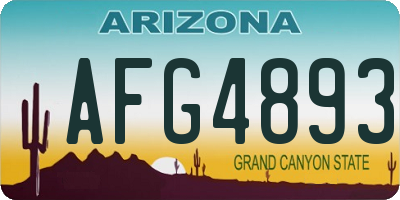 AZ license plate AFG4893