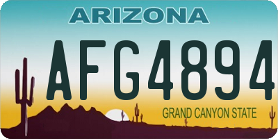 AZ license plate AFG4894