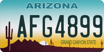 AZ license plate AFG4899