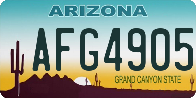 AZ license plate AFG4905