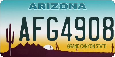 AZ license plate AFG4908