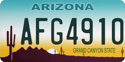 AZ license plate AFG4910