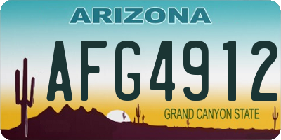 AZ license plate AFG4912