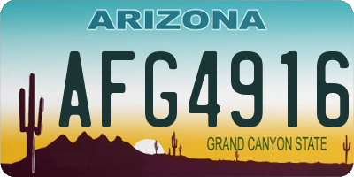 AZ license plate AFG4916