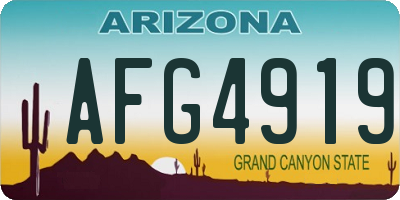 AZ license plate AFG4919