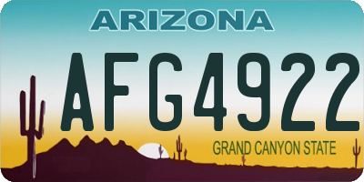 AZ license plate AFG4922