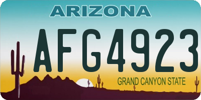 AZ license plate AFG4923