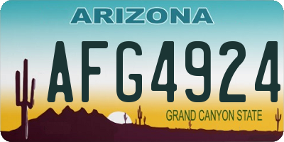AZ license plate AFG4924