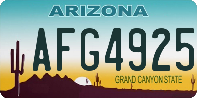 AZ license plate AFG4925