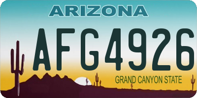 AZ license plate AFG4926