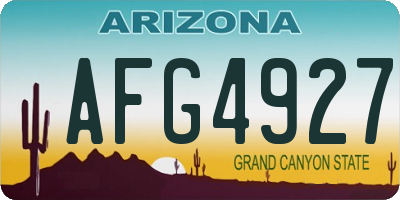 AZ license plate AFG4927