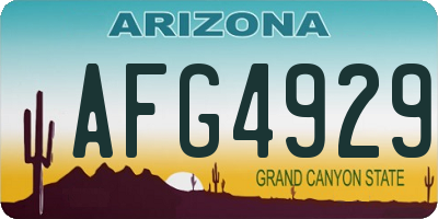 AZ license plate AFG4929