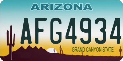 AZ license plate AFG4934