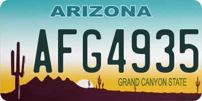 AZ license plate AFG4935